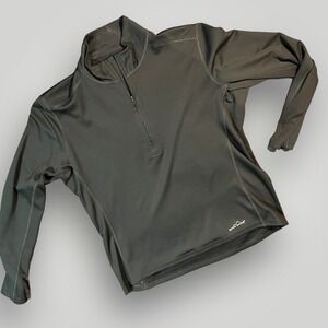 Eddie Bauer Base Layer All Climate 1/4 Zip Gorpcore Black Hike Ski XL Athleisure